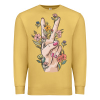 Antique Gold hand peace sign Premium Sweatshirt - MaliasSmallBusiness