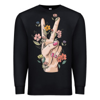 Black hand peace sign Premium Sweatshirt - MaliasSmallBusiness