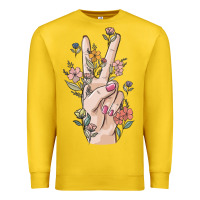 Lemon hand peace sign Premium Sweatshirt - MaliasSmallBusiness