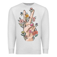 Oatmeal Heather hand peace sign Premium Sweatshirt - MaliasSmallBusiness