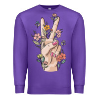 Purple hand peace sign Premium Sweatshirt - MaliasSmallBusiness