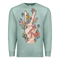 Seafoam hand peace sign Premium Sweatshirt - MaliasSmallBusiness