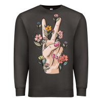 Hand Peace Sign Premium Sweatshirt | Teevron
