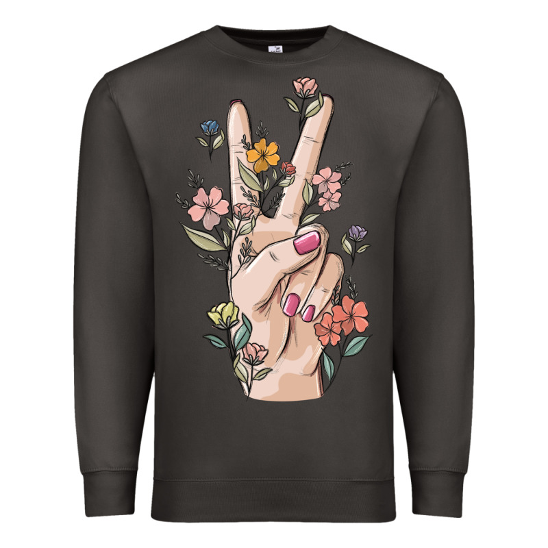 Hand Peace Sign Premium Sweatshirt by MaliasSmallBusiness | Teevron