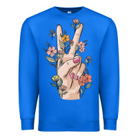 True Royal hand peace sign Premium Sweatshirt - MaliasSmallBusiness