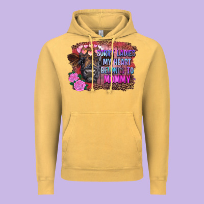 Sorry Ladies My Heart Belongs To Mommy Highland Calf Vintage Hoodie Designed By Ranaportraitstore