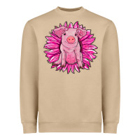 Mushroom pink sunflower pig Heavyweight Sweatshirt - RanaPortraitStore