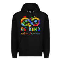 Black be kind autism awareness infinity symbol Premium Hoodie - LillyAllenDesigns