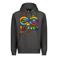 Charcoal Heather be kind autism awareness infinity symbol Premium Hoodie - LillyAllenDesigns