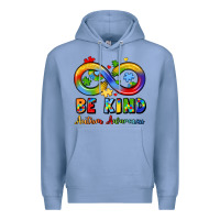 Colony Blue be kind autism awareness infinity symbol Premium Hoodie - LillyAllenDesigns