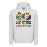 Dove Grey be kind autism awareness infinity symbol Premium Hoodie - LillyAllenDesigns