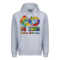 Heather Grey be kind autism awareness infinity symbol Premium Hoodie - LillyAllenDesigns