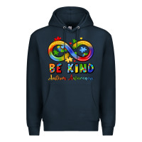 Navy be kind autism awareness infinity symbol Premium Hoodie - LillyAllenDesigns
