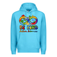 Ocean Blue be kind autism awareness infinity symbol Premium Hoodie - LillyAllenDesigns