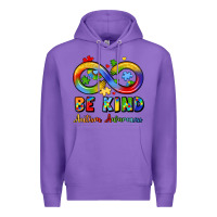 Purple be kind autism awareness infinity symbol Premium Hoodie - LillyAllenDesigns