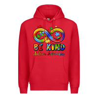 Red be kind autism awareness infinity symbol Premium Hoodie - LillyAllenDesigns