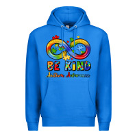 True Royal be kind autism awareness infinity symbol Premium Hoodie - LillyAllenDesigns