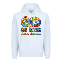 White be kind autism awareness infinity symbol Premium Hoodie - LillyAllenDesigns