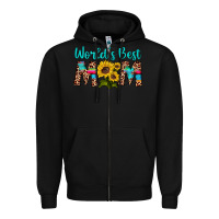 Black world's best mom sunflower Zipper Hoodie - Artiststas