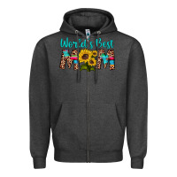 Charcoal Heather world's best mom sunflower Zipper Hoodie - Artiststas