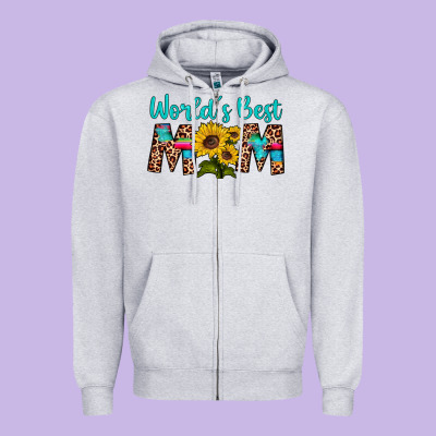World's Best Mom Sunflower Zipper Hoodie Designed By Artiststas