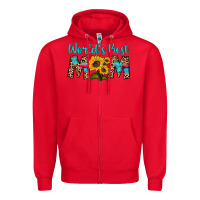 Red world's best mom sunflower Zipper Hoodie - Artiststas
