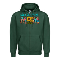 Sports Green world's best mom sunflower Zipper Hoodie - Artiststas