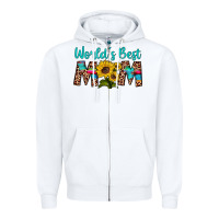 White world's best mom sunflower Zipper Hoodie - Artiststas