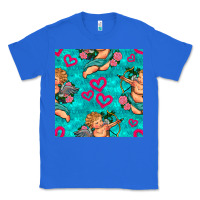 True Royal valentines day cupid and neon heart seamless pattern Classic Tee - BundleAndBundleShop
