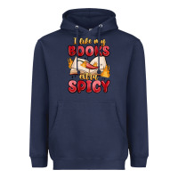 Navy i like my books extra spicy Heavyweight Hoodie - MaliasSmallBusiness