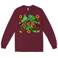 Burgundy cowboy with shamrock Long Sleeve Tee - Artiststas
