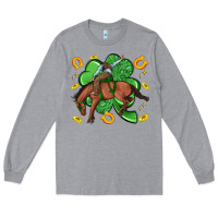 Heather Grey cowboy with shamrock Long Sleeve Tee - Artiststas