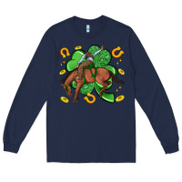 Navy cowboy with shamrock Long Sleeve Tee - Artiststas