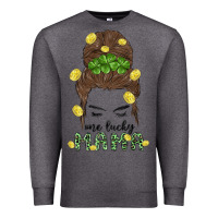 Charcoal Heather one lucky mama Premium Sweatshirt - MaliasSmallBusiness
