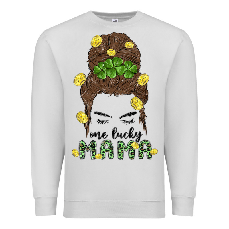 One Lucky Mama Premium Sweatshirt by MaliasSmallBusiness | Teevron