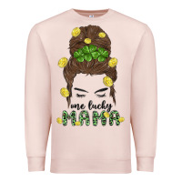 Pale Pink one lucky mama Premium Sweatshirt - MaliasSmallBusiness
