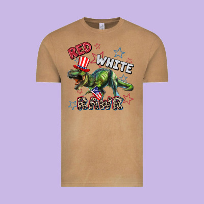 Red White Rawr 4th Of July Vintage Tee Designed By Cowgirlartshop