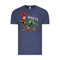 Vintage Denim Red white rawr 4th of July Vintage Tee - CowGirlArtShop