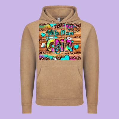 Wife Mom Cna Vintage Hoodie Designed By Jahusdesignshop
