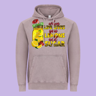 When Life Gives You Lemons Add Sugar Vintage Hoodie Designed By Texasbilliewilder