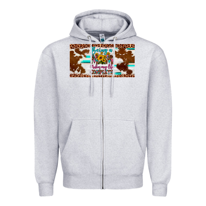 Being A Mom Makes My Life Complete License Plate Zipper Hoodie by Artiststas | Teevron