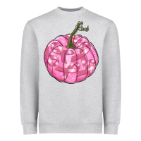 Heather Grey pink pumpkin with breast cancer ribbons Heavyweight Sweatshirt - RanaPortraitStore
