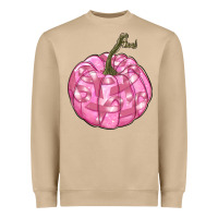 Mushroom pink pumpkin with breast cancer ribbons Heavyweight Sweatshirt - RanaPortraitStore