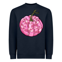 Navy pink pumpkin with breast cancer ribbons Heavyweight Sweatshirt - RanaPortraitStore