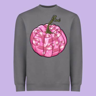 Pink Pumpkin With Breast Cancer Ribbons Heavyweight Sweatshirt Designed By Ranaportraitstore
