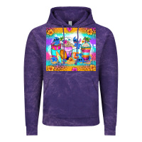 Cloud Purple stitch summer coffee cups Vintage Hoodie - Zillion Design Studio