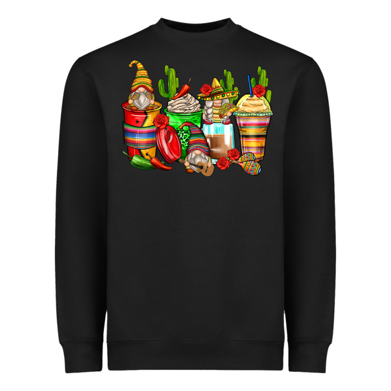 Mexican Gnomes Coffee Cups Heavyweight Sweatshirt by Zillion Design Studio | Teevron