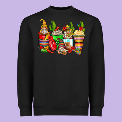 Mexican Gnomes Coffee Cups Heavyweight Sweatshirt Designed By Zillion Design Studio
