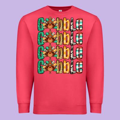 Gobble Till You Wobble Thanksgiving Turkey Premium Sweatshirt Designed By Nancycooperartshop