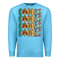 Ocean Blue Gobble till you wobble Thanksgiving turkey Premium Sweatshirt - NancyCooperArtShop